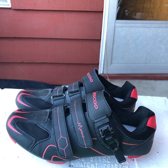 Kescoo Cycling Shoes Unisex  mens/ womens- Black & red Size EU 44, UK 9.5, US 10 - Picture 1 of 15